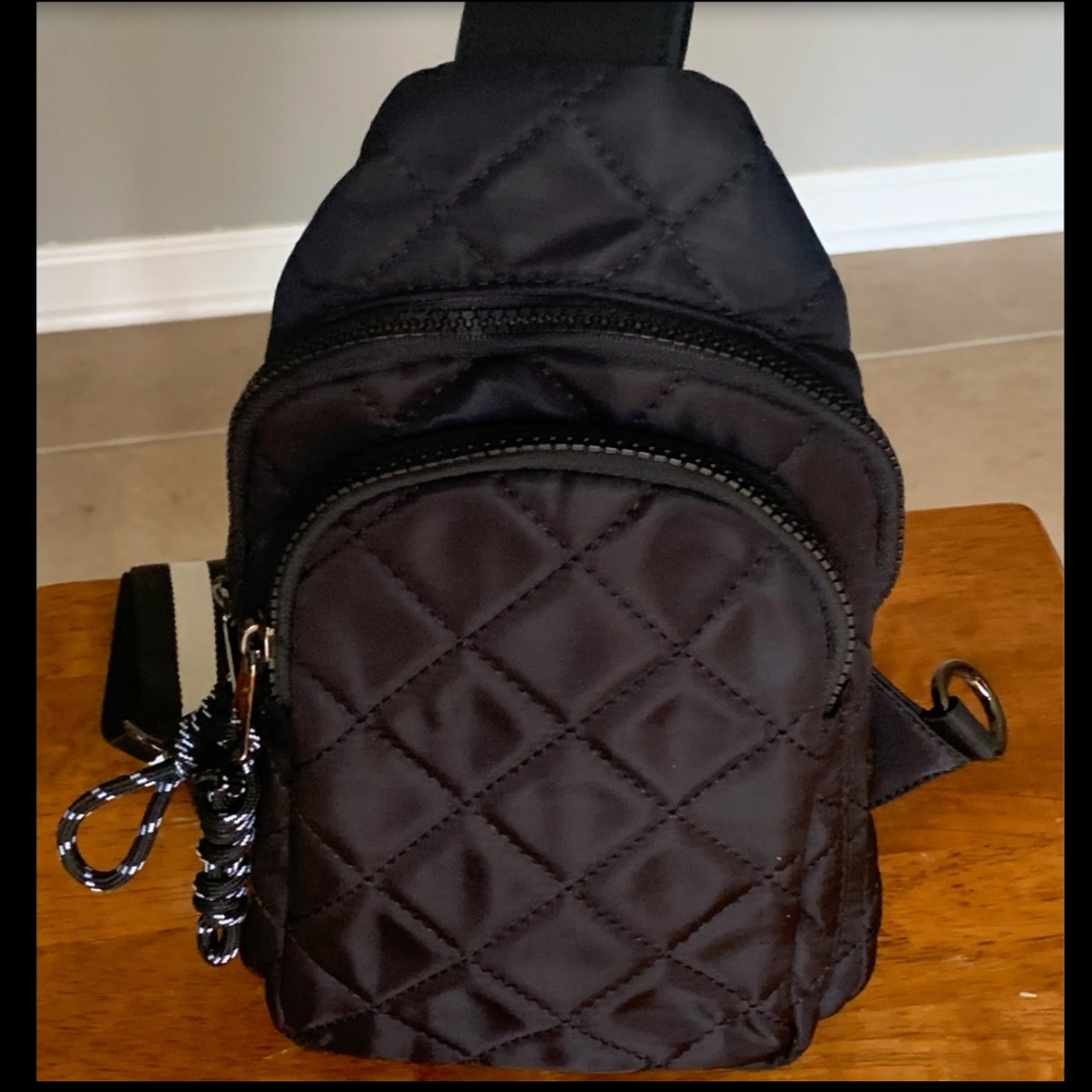 Black Quilted Sling Bag
